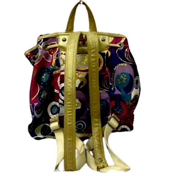 COACH Poppy Pop C Graffiti Backpack Wide Adjustable Straps W/ COACH DUST BAG - Picture 3 of 11